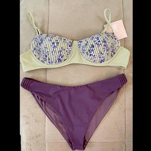 Kittenish Floral Bikini Top